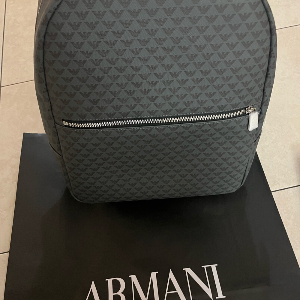 Giorgio Armani Gray Backpack for Men